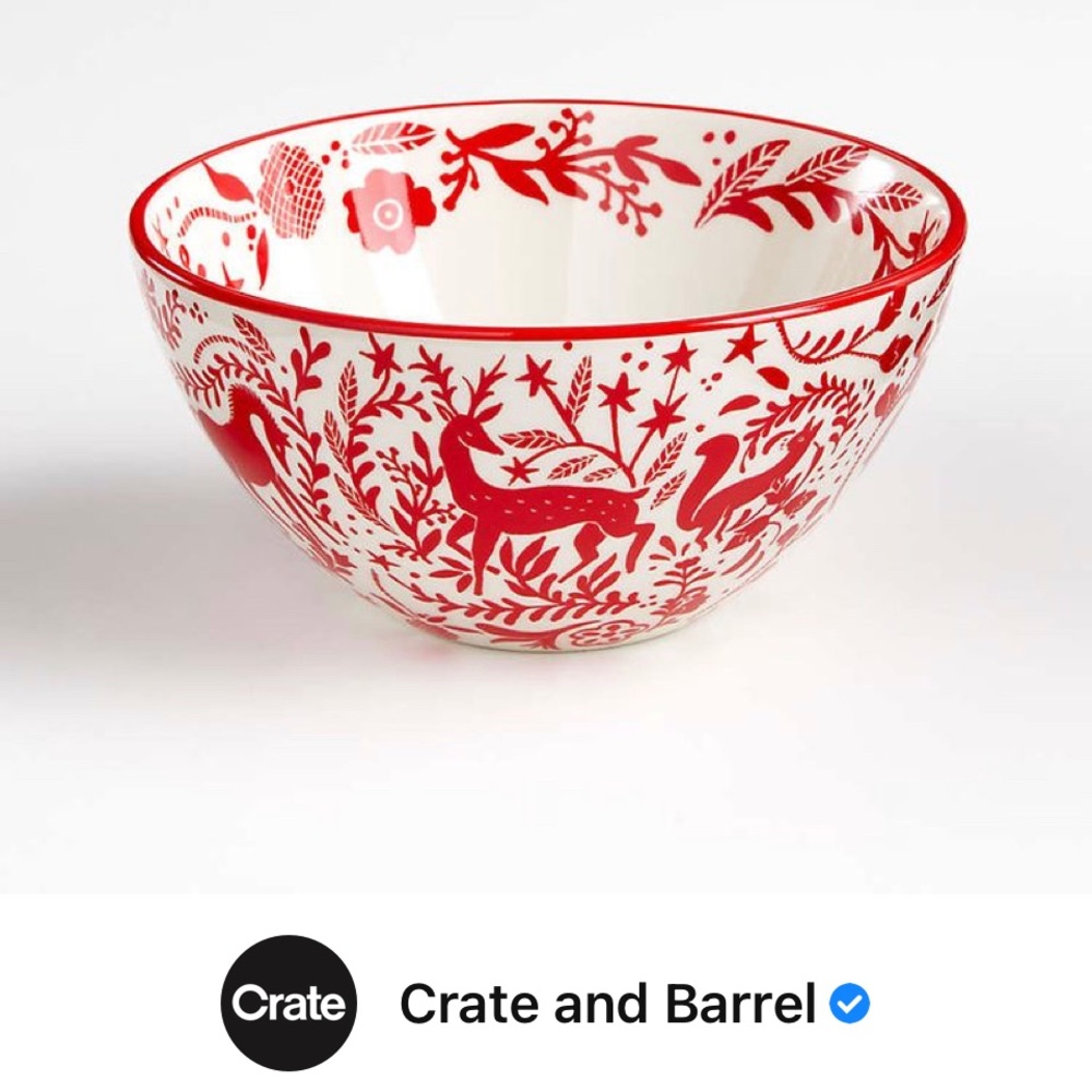 ISO crate and barrel Christmas 2020 vinter bowl